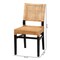 Baxton Studio Lesia Modern Bohemian Natural Brown Rattan and Espresso Brown Mahogany Wood Dining Chair 224-13130-ZORO - alternate 7
